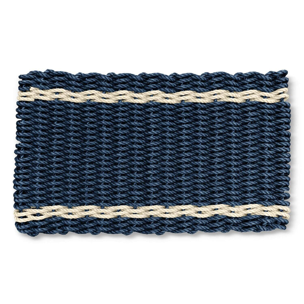 Top Rated Doormats, Lobster Rope Doormats in Navy with Light Tan Tailored Stripes, Outdoor Mats for Front Door