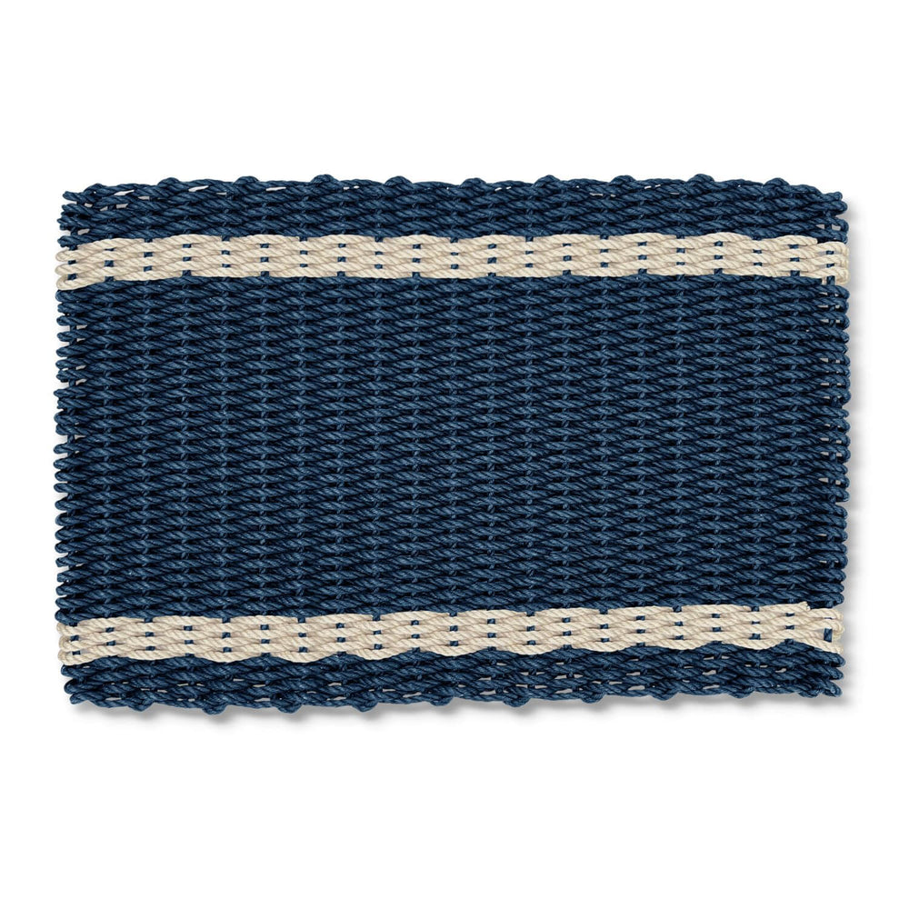 Top Rated Doormats, Lobster Rope Doormats in Navy with Light Tan Tailored Stripes, Outdoor Mats for Front Door