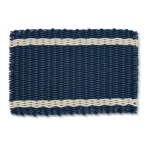 Top Rated Doormats, Lobster Rope Doormats in Navy with Light Tan Tailored Stripes, Outdoor Mats for Front Door
