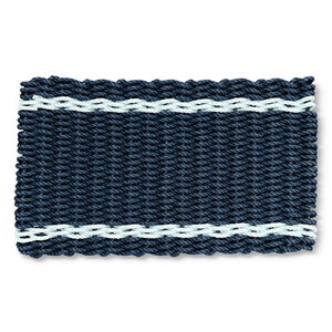 Outdoor Mats for Front Door, Best Doormats in Navy with Seafoam Tailored Stripes, Lobster Rope Doormats