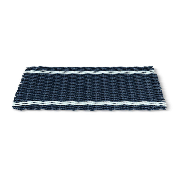 Best Doormats in Outside Doormats, Navy with Seafoam Tailored Stripes Lobster Rope Doormats