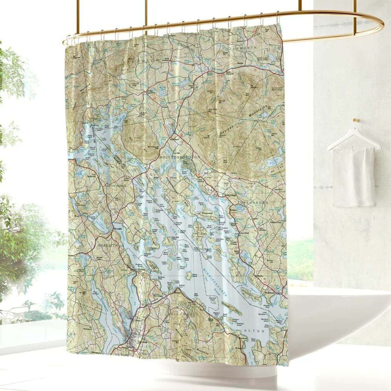 Nautical Chart Shower Curtains, New Hampshire Coastal Maps