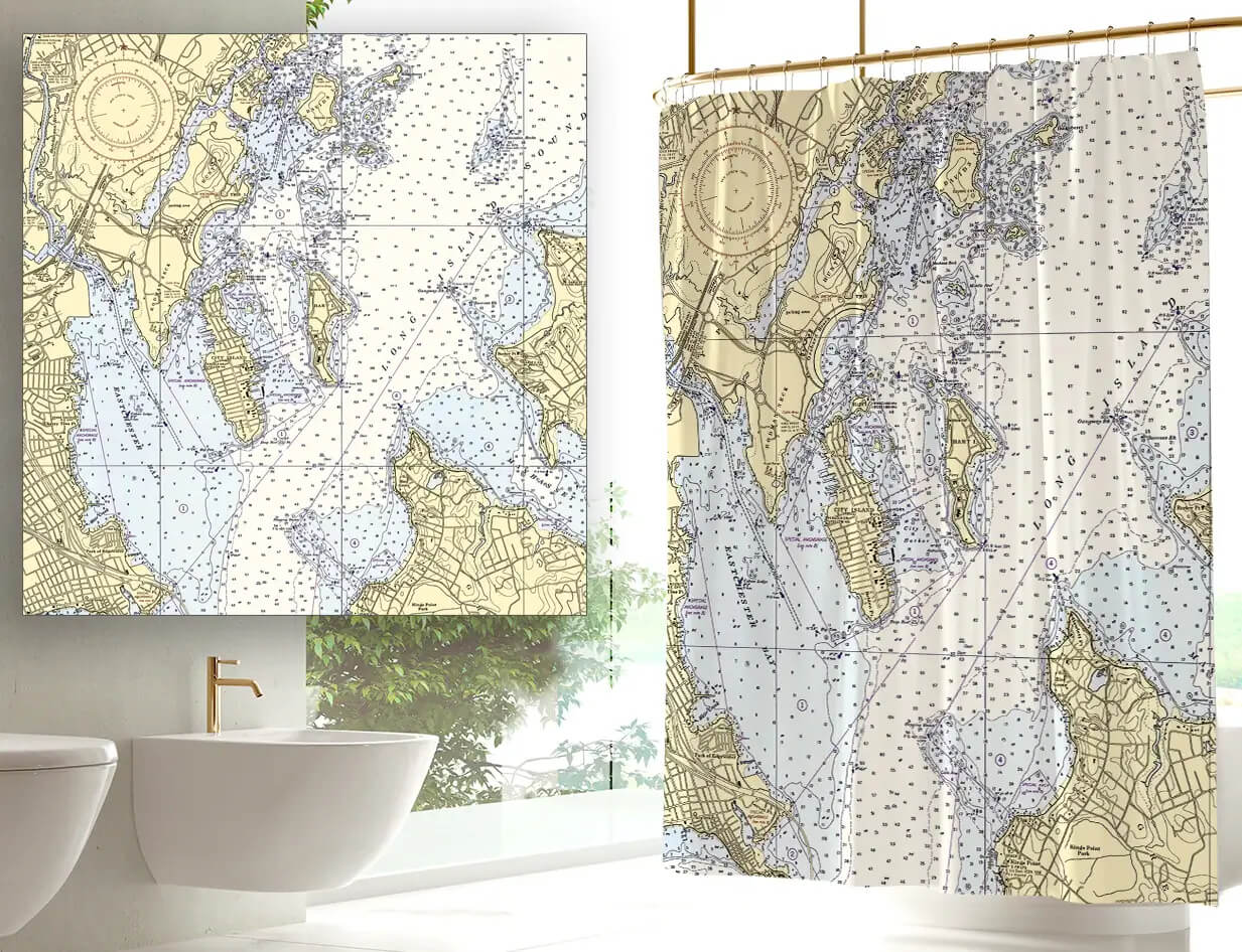 Nautical Chart Curtains, Locations in New York