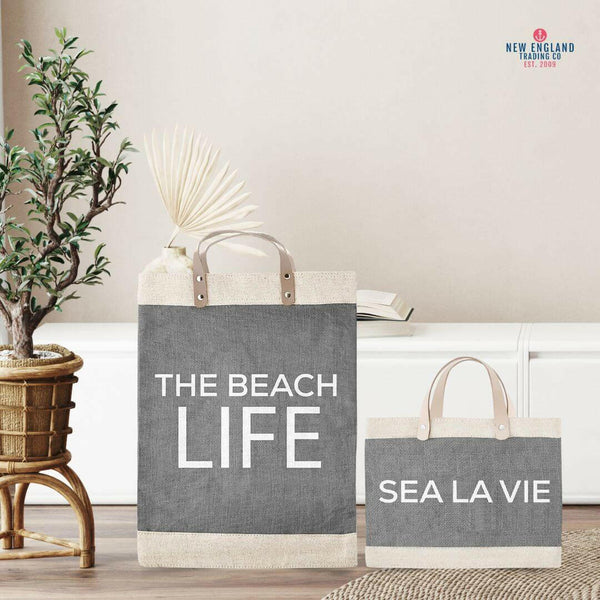 Newport Mini Market Tote in Gray, Sea La Vie & The Beach Life