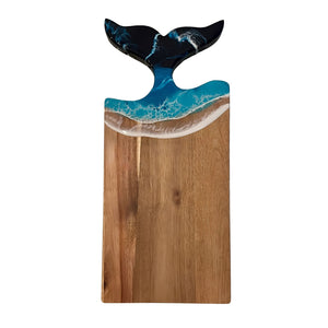 Ocean Wave Whale Tail Charcuterie Board, Nautical Kitchen Accessories, Beach House Entertaining, Coastal Gift Ideas, Coastal Housewarming Gifts