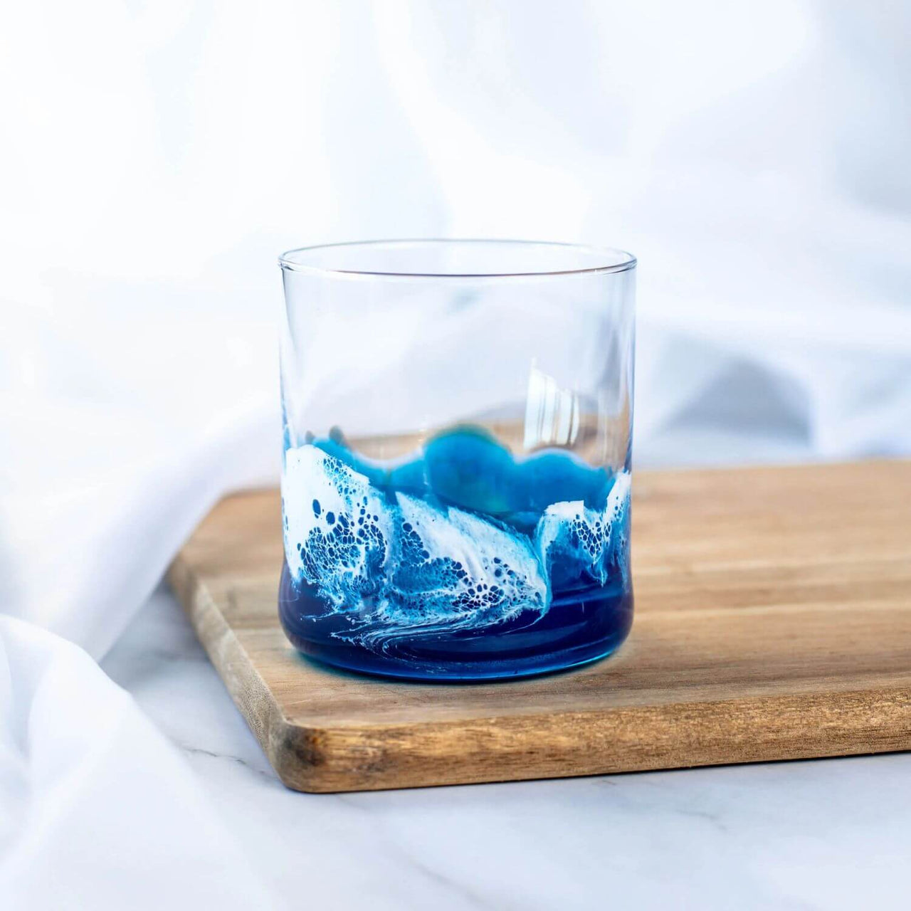 Ocean Waves Cocktail Glass Resin