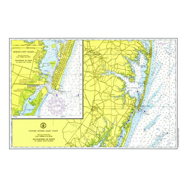 Nautical Chart Placemats, Locations in Maryland