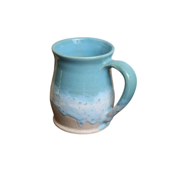 Ocean Mug, Coastal Ceramic Mug with Layered Blue Glaze, 12-14 oz