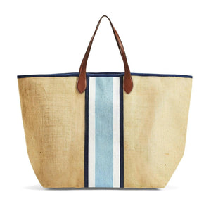 Old Port Striped Tote, White Stripes
