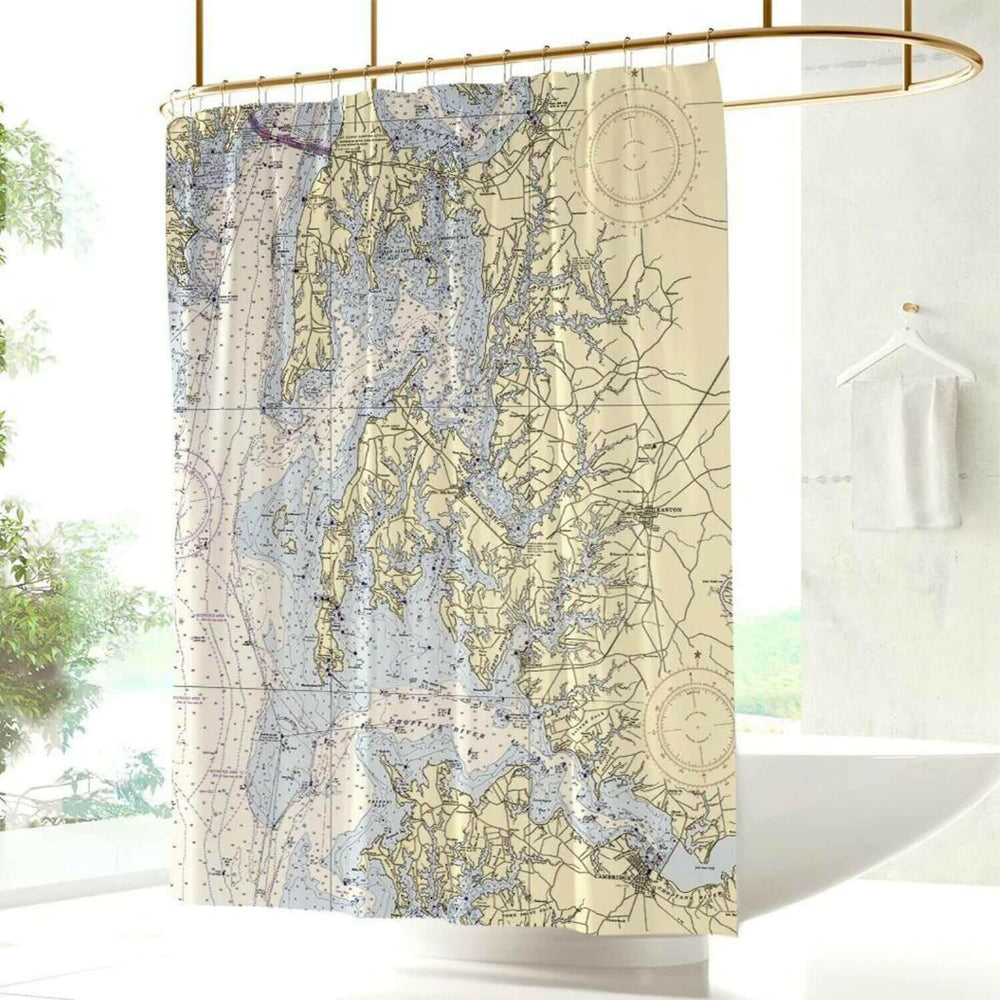 Nautical Chart Curtains, Locations in Maryland