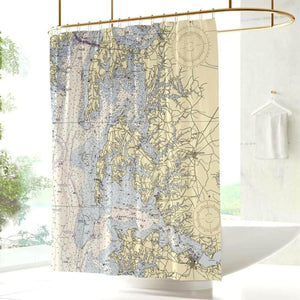 Nautical Chart Curtains, Locations in Maryland