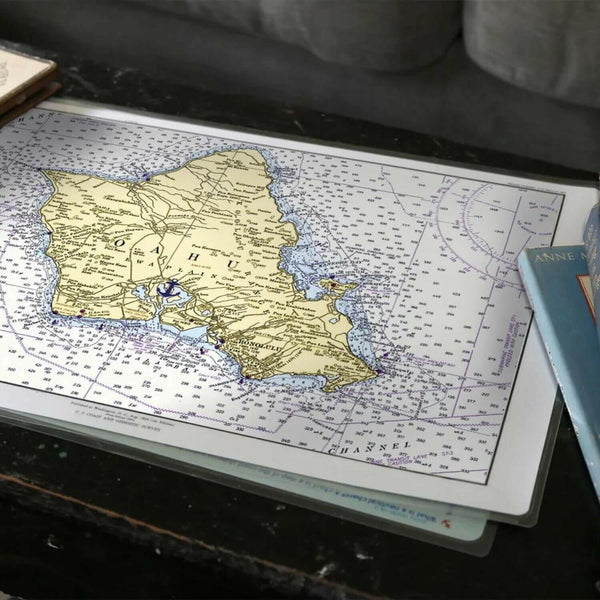 Nautical Chart Placemats, Locations in Hawaii