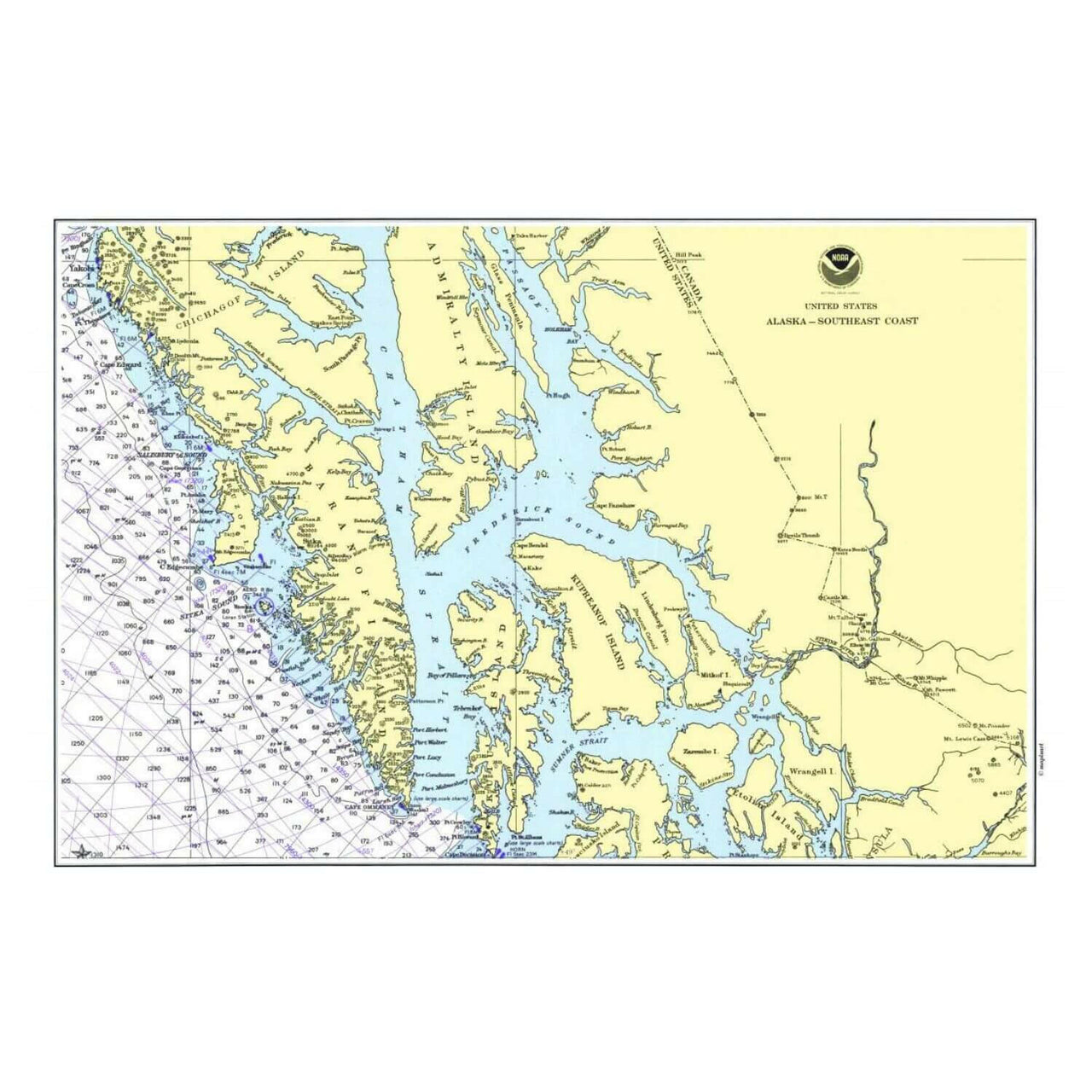 Nautical Chart Placemats, Locations in Alaska