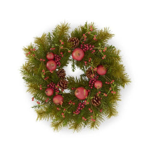 25" Pine Wreath with Red Berries