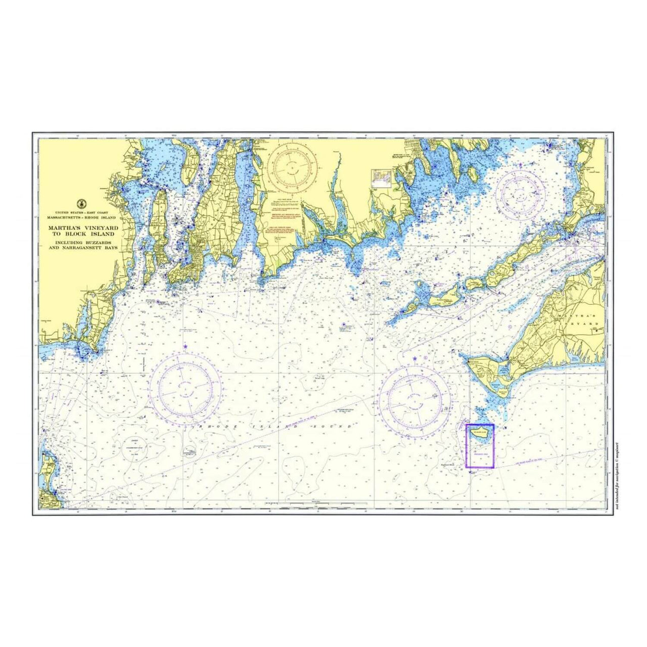 Nautical Chart Placemats, Locations in Rhode Island