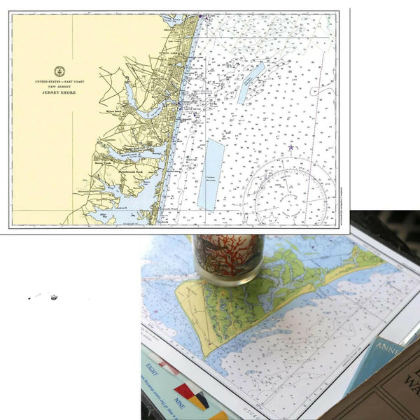 Nautical Chart Placemats, Locations in New Jersey