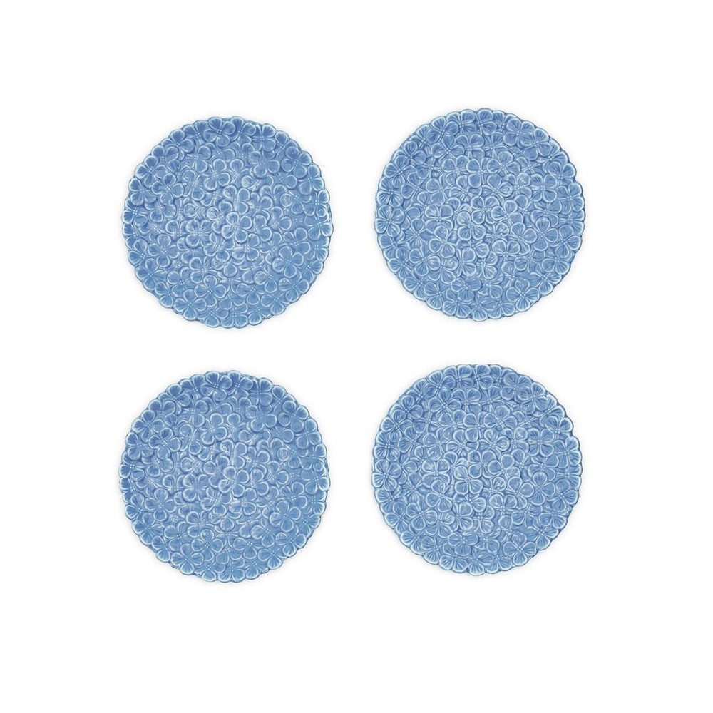 Porcelain hydrangea tidbit dish with floral relief design, ideal for serving appetizers or small snacks.