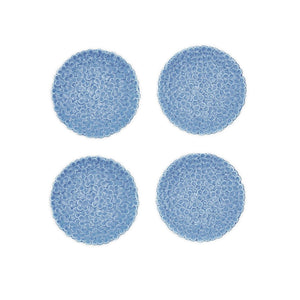 Porcelain hydrangea tidbit dish with floral relief design, ideal for serving appetizers or small snacks.