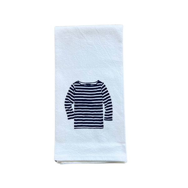 Preppy Striped Shirt Tea Towel, Nautical Cotton Kitchen Towel, 100% Cotton