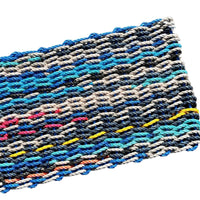 Thumbnail for Premium Select Recycled Lobster Rope Doormat, Thin Stripes, 18 x 30, Angled View