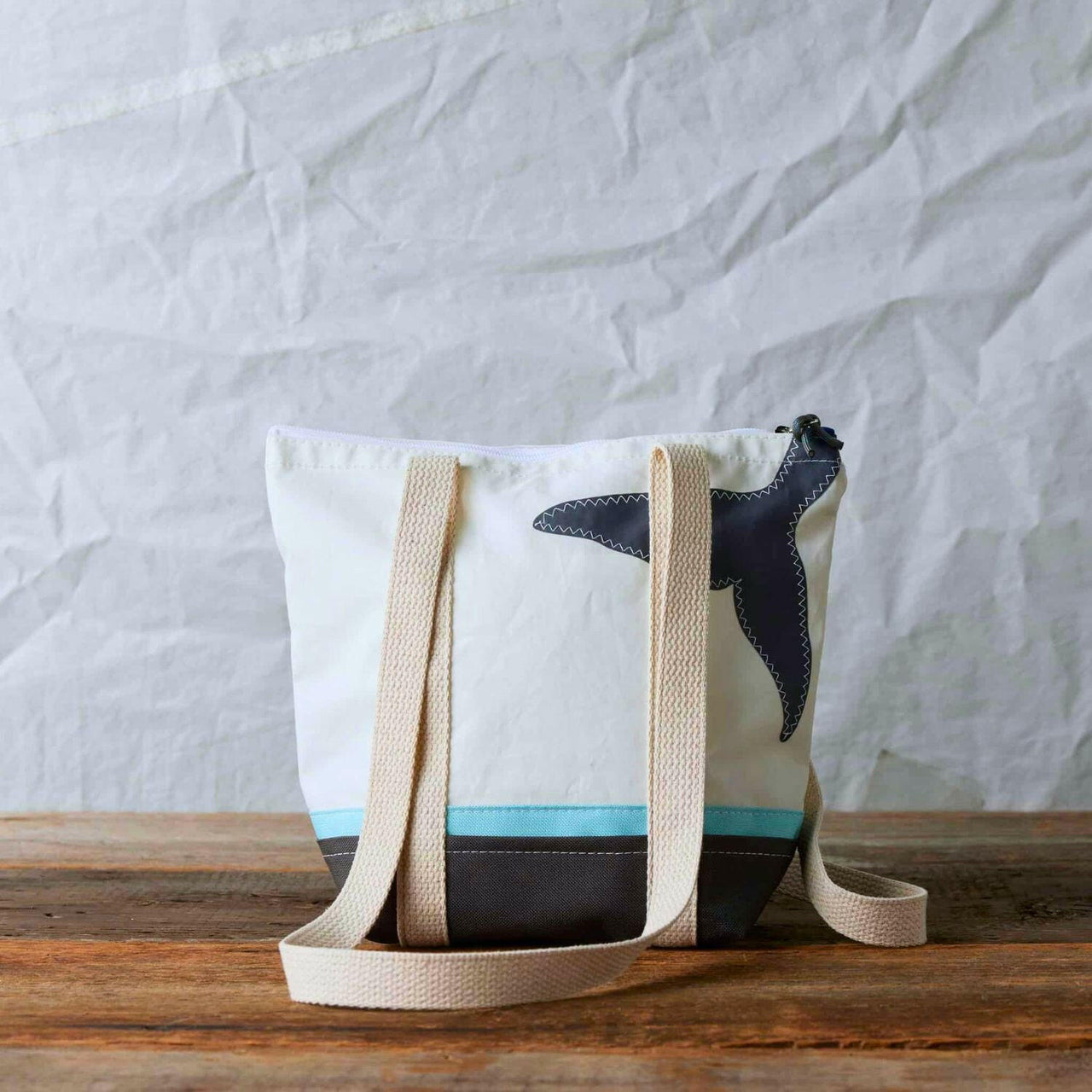 Recycled Sail Keel Tote Bag, Whale Tail