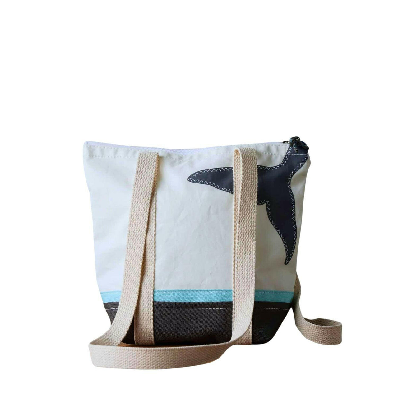 Recycled Sail Keel Tote Bag, Whale Tail