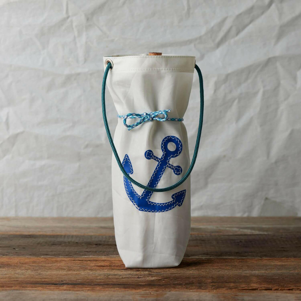 Recycled Sail Wine Bag, Anchor