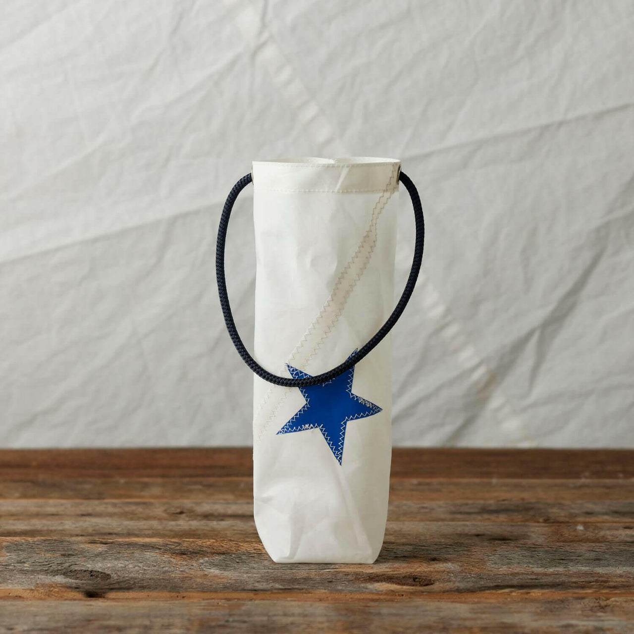 Recycled Sail Wine Bag, Blue Star