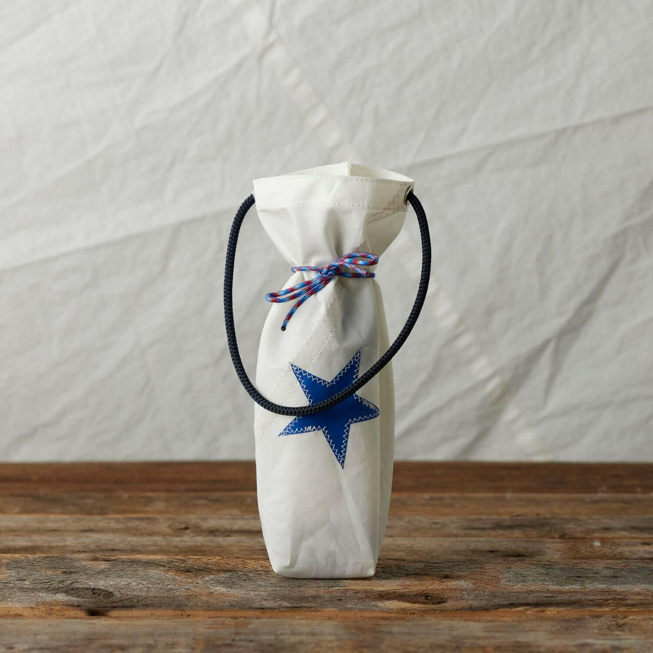 Recycled Sail Wine Bag, Blue Star