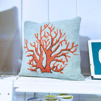 Thumbnail for Red Coral Hook Pillow, 16 x 16