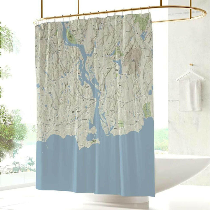 Cape Henry to 2024 Pamlico Sound, NC Nautical Chart Shower Curtain / Made to Order