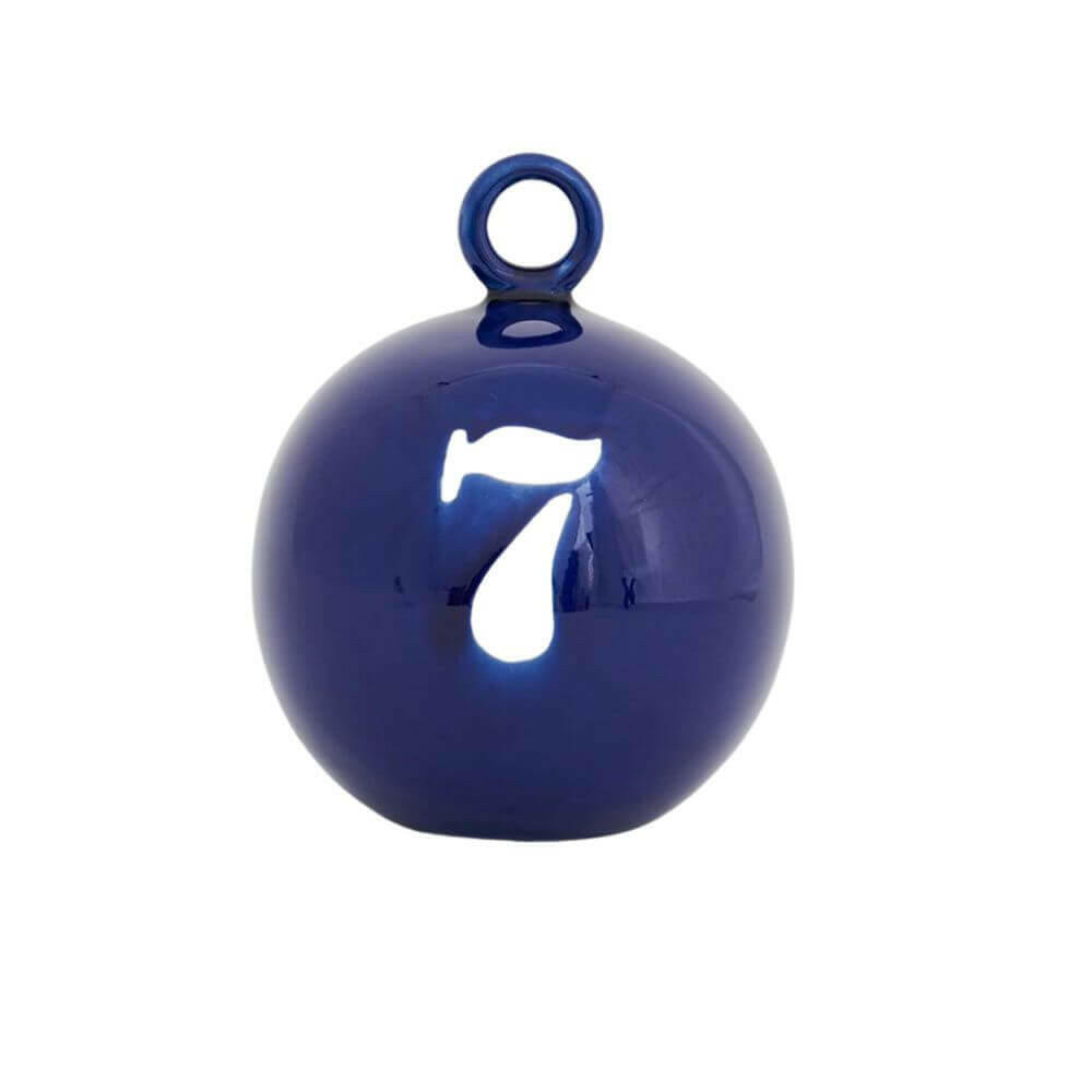 Round Ceramic Buoy Decor, Blue