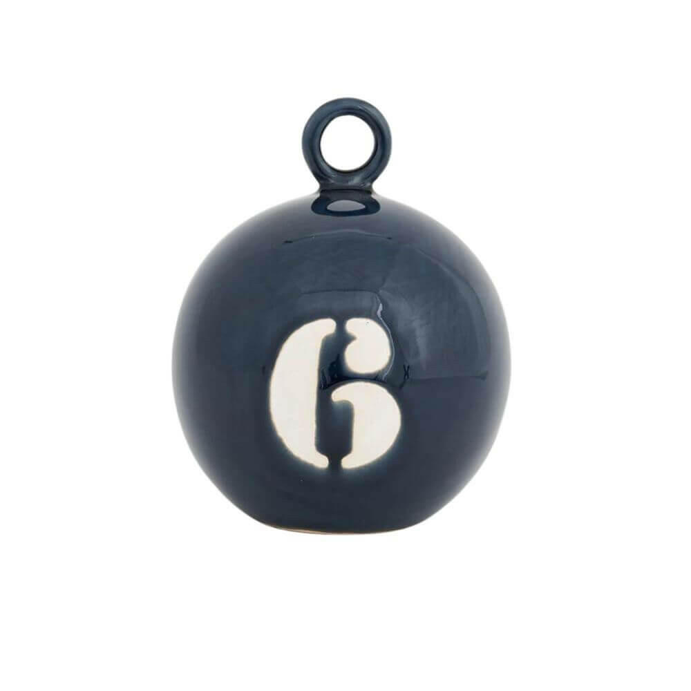 Round Ceramic Buoy Decor, Navy 