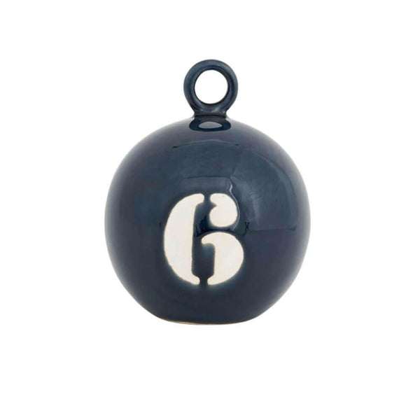 Round Ceramic Buoy Decor, Navy 