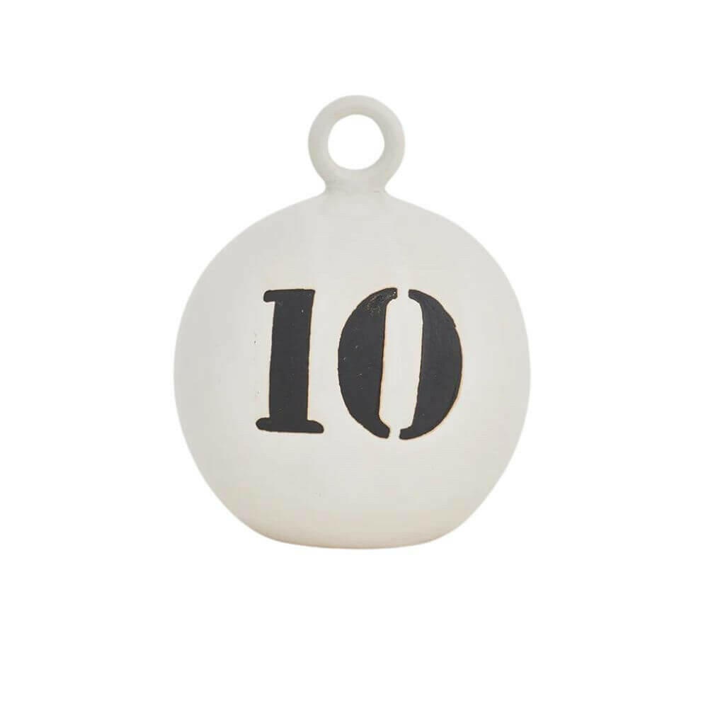 Round Ceramic Buoy Decor, White