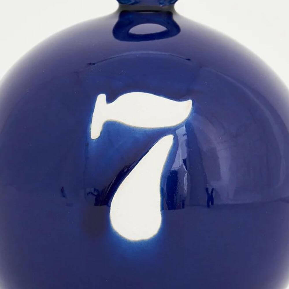 Round Ceramic Buoy Decor, Blue