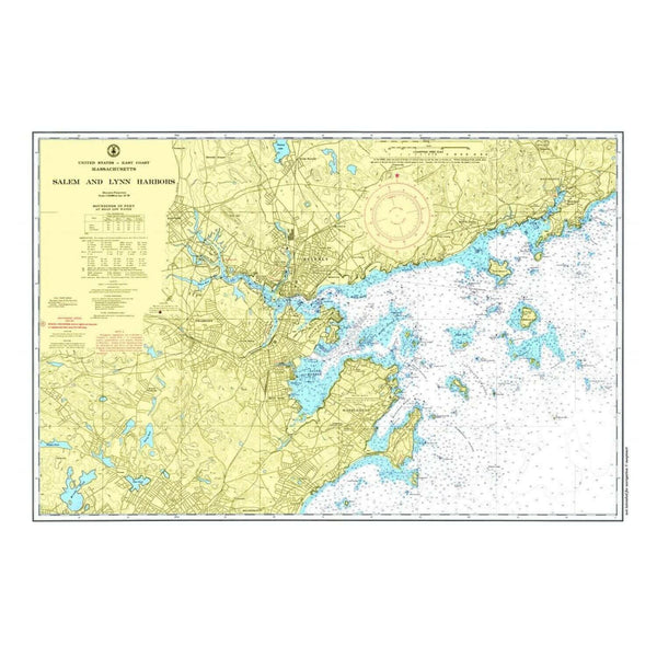 Nautical Chart Placemats, Locations in Massachusetts