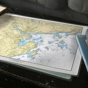 Nautical Chart Placemats, Locations in Massachusetts
