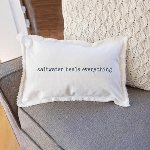 Saltwater Heals Everything Lumbar Pillow, 12 x 18