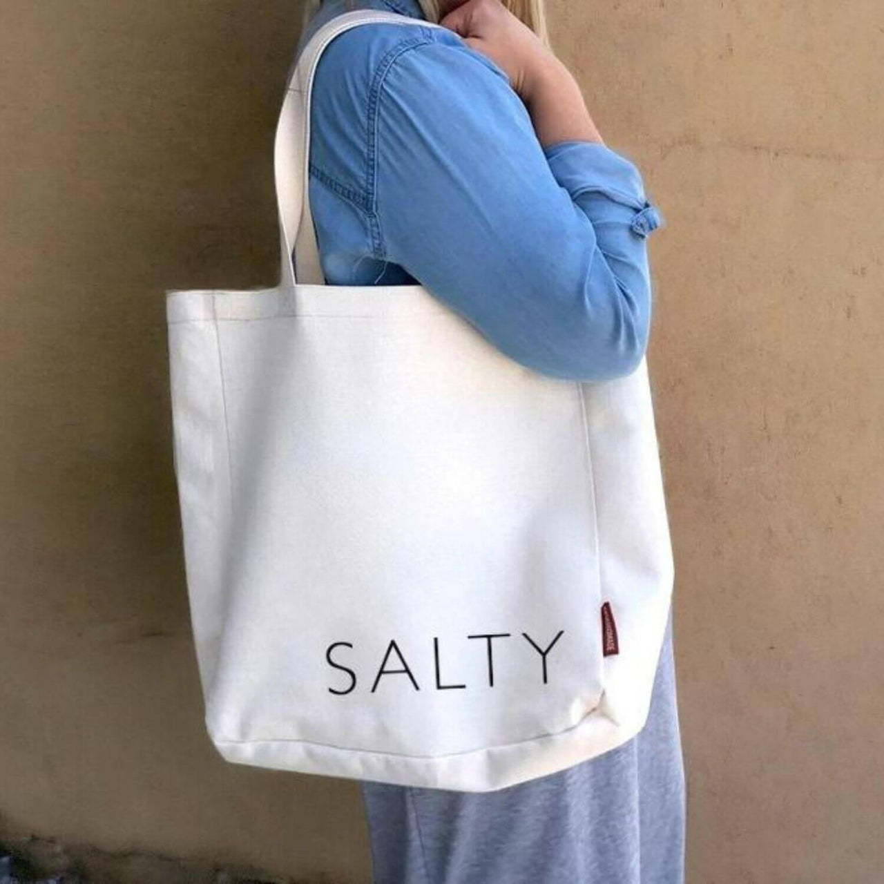 Salty Canvas Tote Bag, 15 x 15