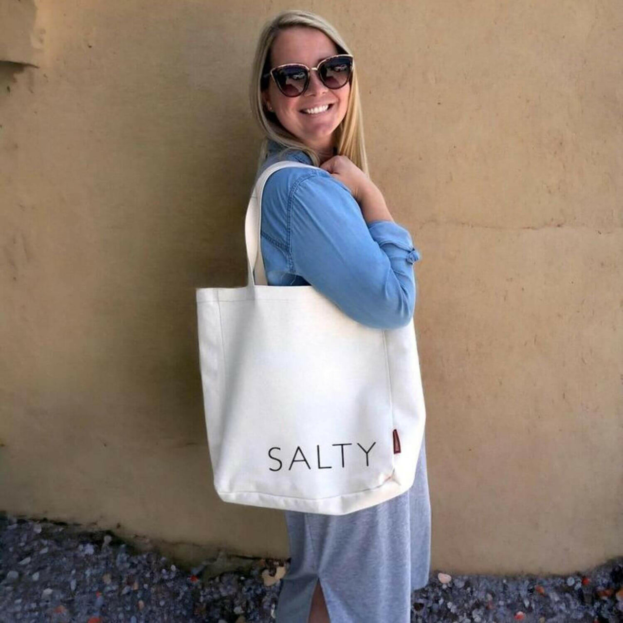 Salty Canvas Tote Bag, 15 x 15