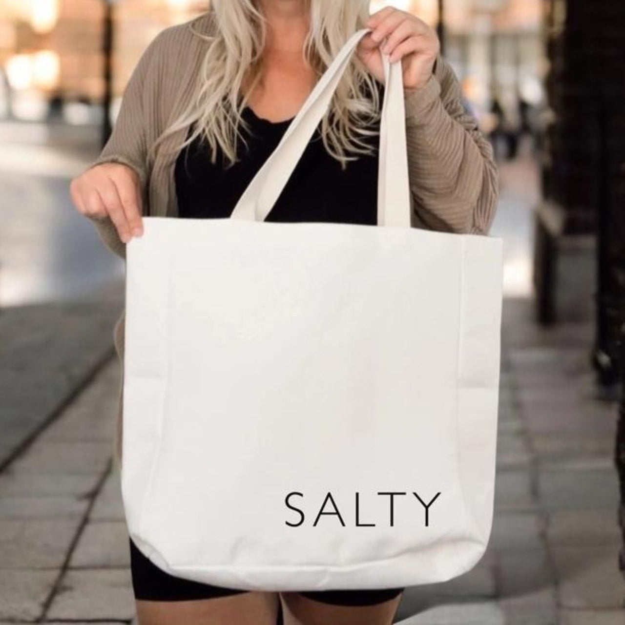 Salty Canvas Tote Bag, 15 x 15