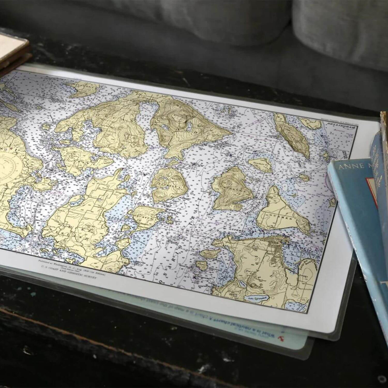 Nautical Chart Placemats, Locations in Washington