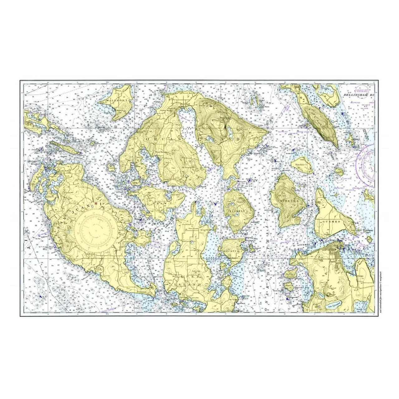 Nautical Chart Placemats, Locations in Washington