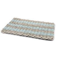 Thumbnail for Sand & Seafoam Cabana Stripes Lobster Rope™ Doormat, Wicked Good Doormats