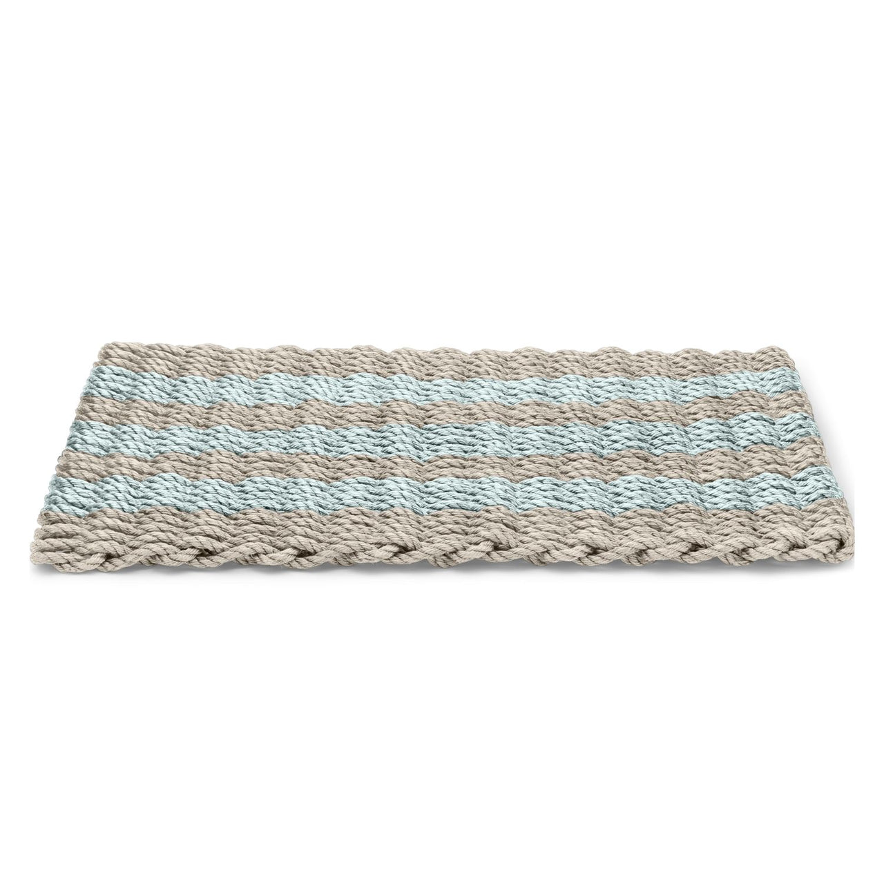 Sand & Seafoam Cabana Stripes Lobster Rope™ Doormat, Wicked Good Doormats
