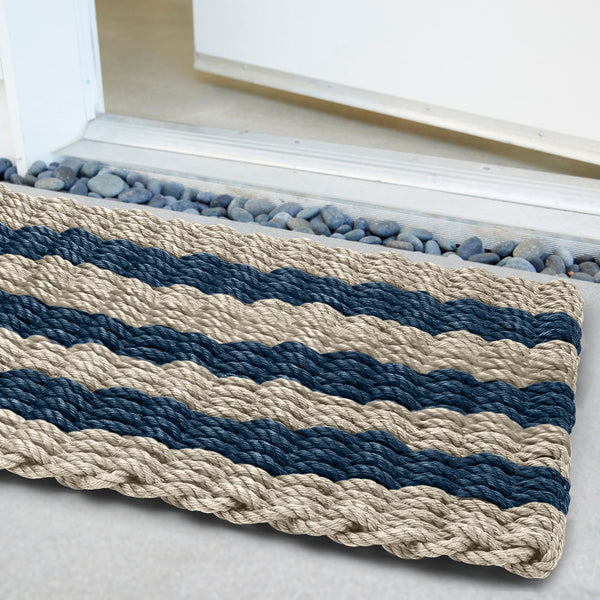 Cabana Stripes doormat with sleek, modern lines and heavy-duty construction, ideal for outdoor entryways