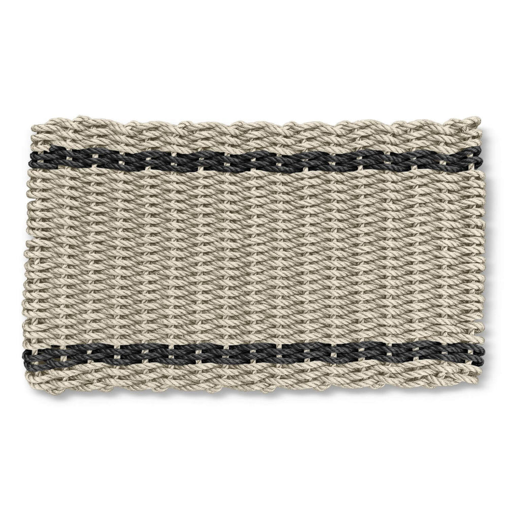 Doormat for Outside, Lobster Rope Doormats, Sand with Black Tailored Stripes, Top Rated Doormats