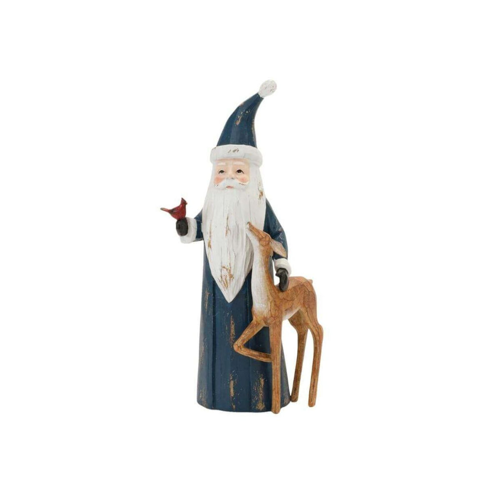 Navy Santa Figurine  12"