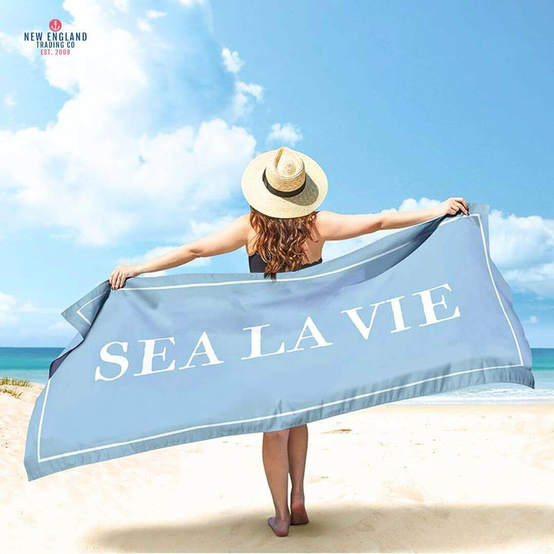 Beach Towel - Travel Theme, Double-Sided Print, Compact & Quick-Dry, Perfect For Pool, Sand, & Gym